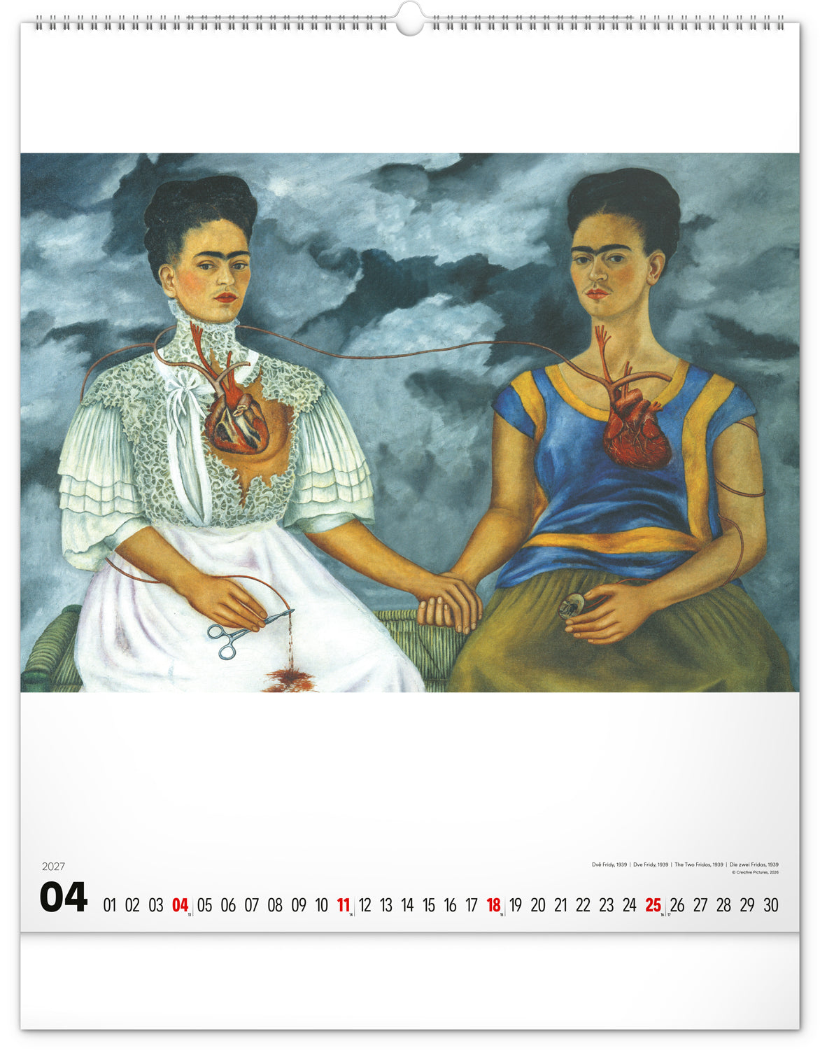 Wandkalender Frida Kahlo 2027, 48 x 56 cm