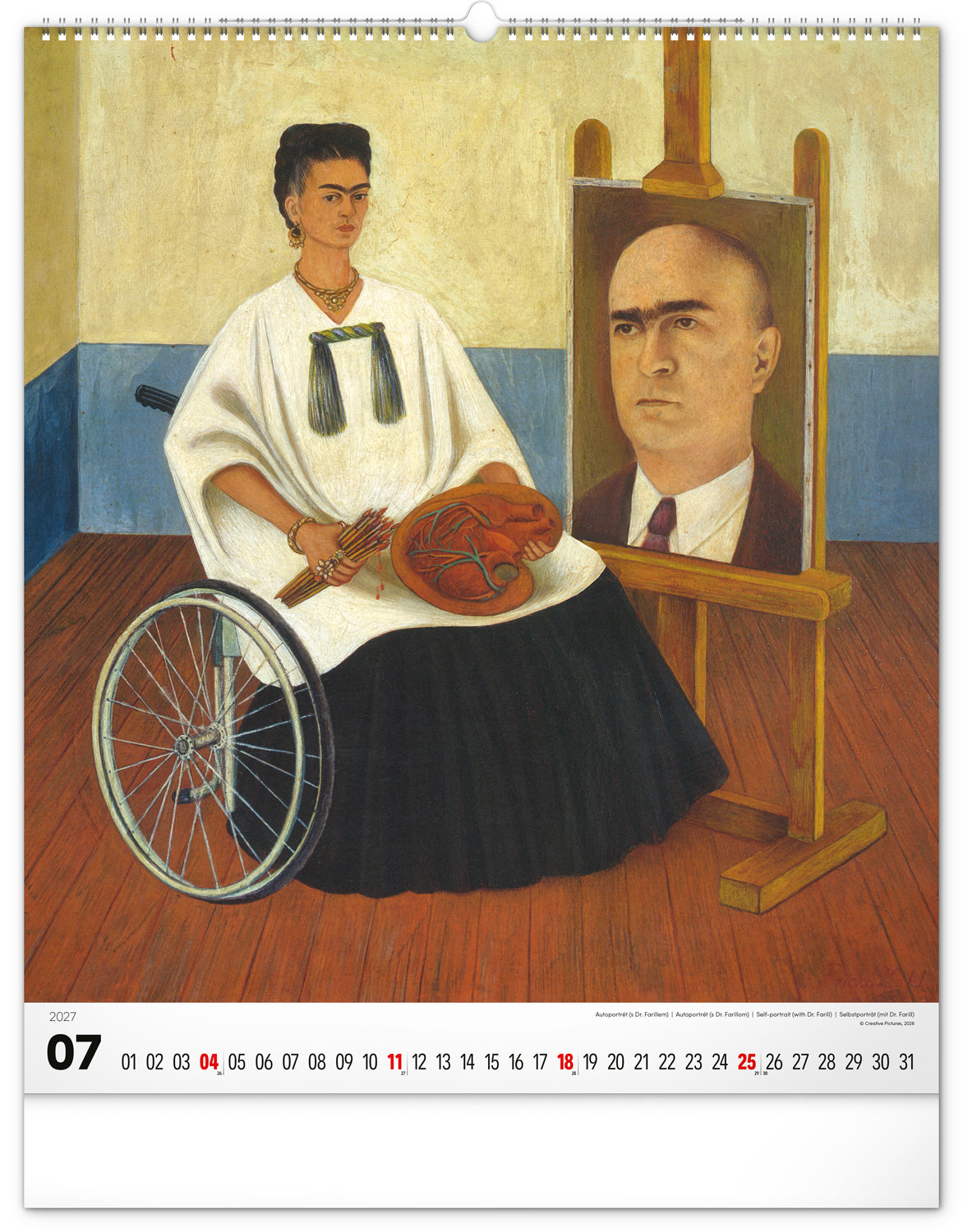 Wandkalender Frida Kahlo 2027, 48 x 56 cm
