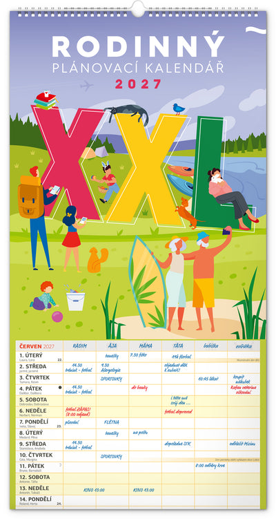 Wandkalender Familienplaner XXL 2027, 33 x 64 cm