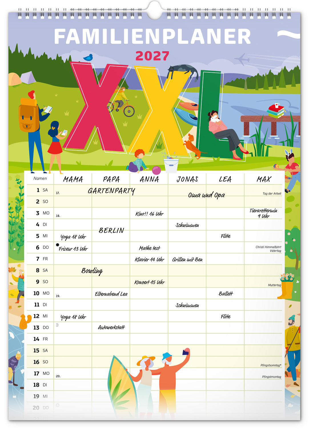 Familienplaner XXL 2027, 33 x 46 cm