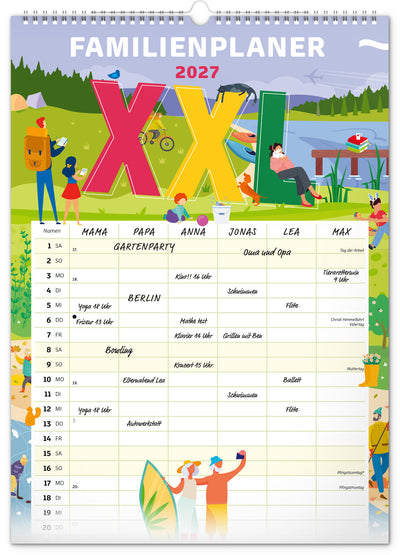 Familienplaner XXL 2027, 33 x 46 cm