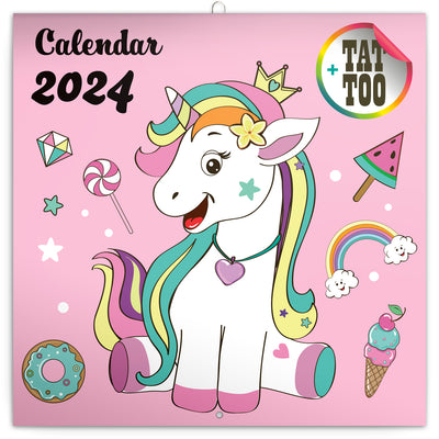 Broschürenkalender Happy Unicorns 2024, 30 × 30 cm