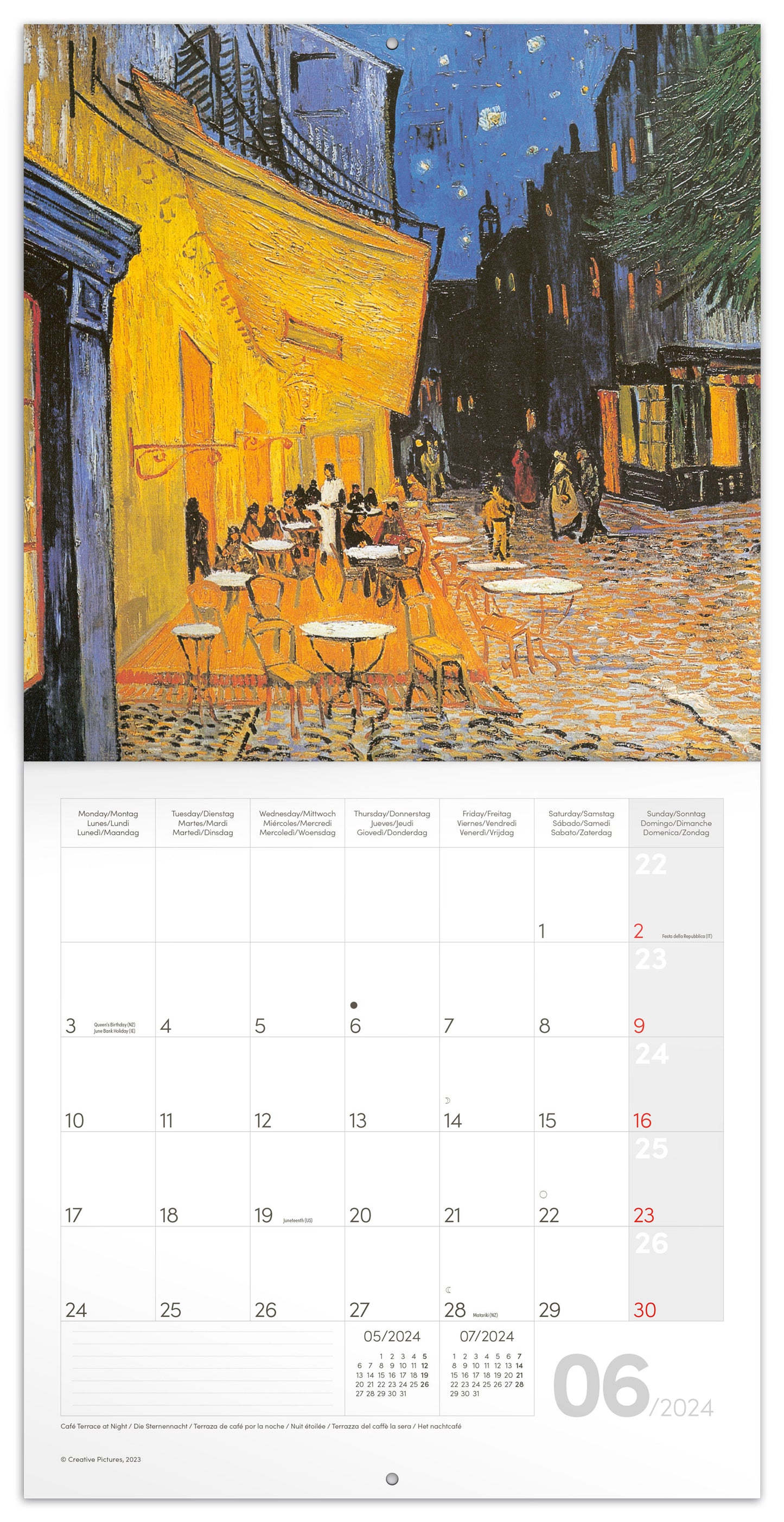 Broschürenkalender Vincent van Gogh 2024, 30 × 30 cm