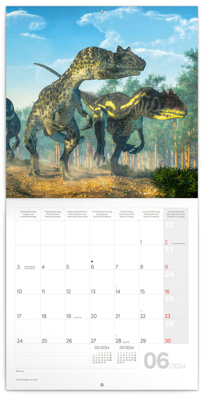 Broschürenkalender Dinosaurier 2024, 30 × 30 cm