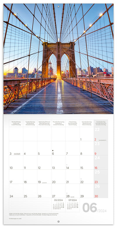 Broschürenkalender New York 2024, 30 × 30 cm