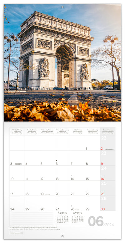 Broschürenkalender Paris 2024, 30 × 30 cm