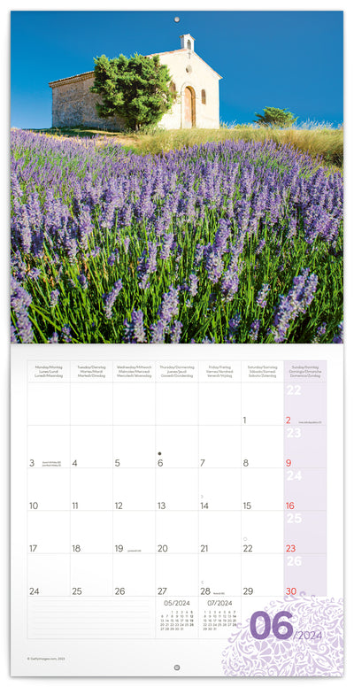 Broschürenkalender Provence 2024, duftig, 30 × 30 cm