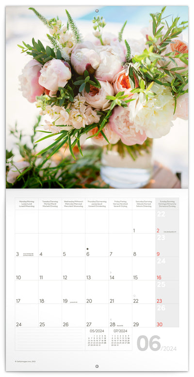 Broschürenkalender Blumen 2024, 30 × 30 cm