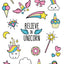 Broschürenkalender Happy Unicorns 2025, 30 x 30 cm
