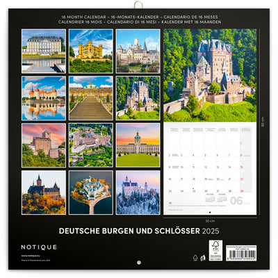 Broschürenkalender Deutsche Burgen und Schlösser 2025, 30 × 30 cm