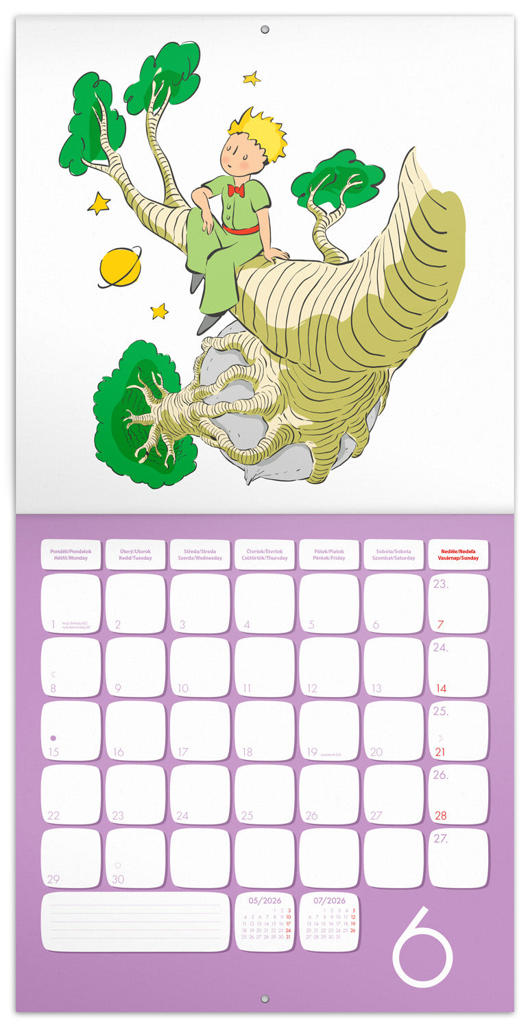 Broschürenkalender Der kleine Prinz 2026, 30 x 30 cm