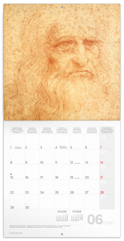 Broschürenkalender Leonardo da Vinci 2026, 30 x 30 cm