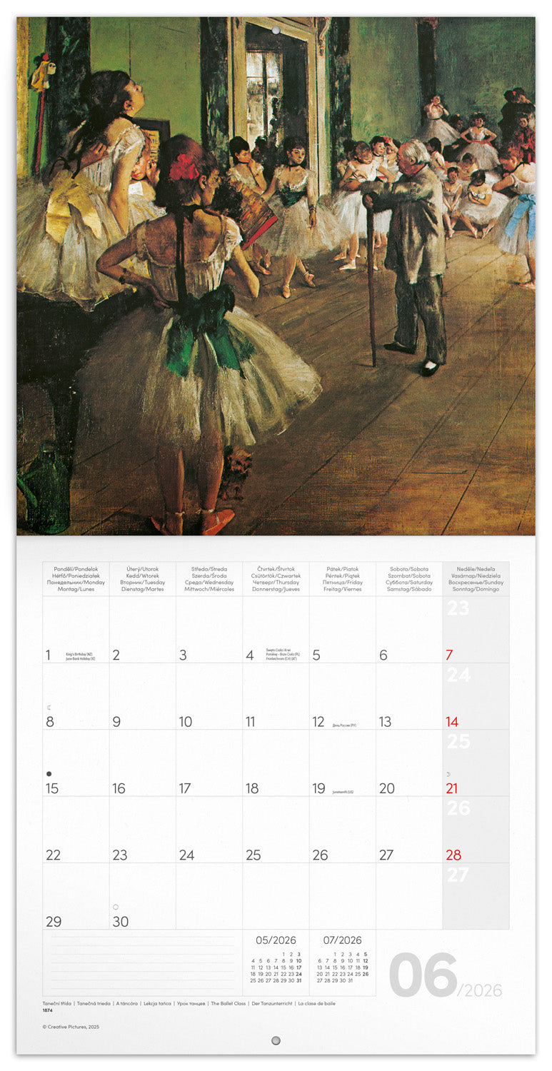 Broschürenkalender Edgar Degas 2026, 30 x 30 cm