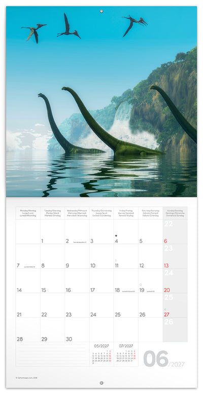Broschürenkalender Dinosaurs 2027, 30 x 30 cm