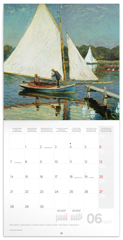 Broschürenkalender Claude Monet 2027, 30 x 30 cm