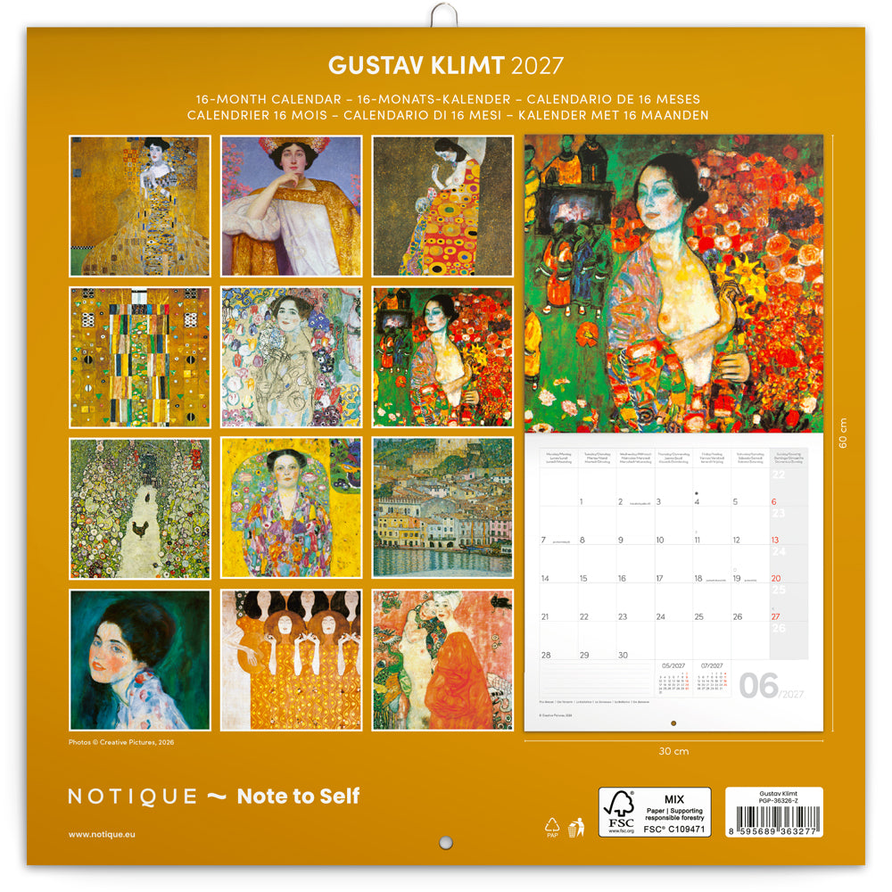 Broschürenkalender Gustav Klimt 2027, 30 x 30 cm