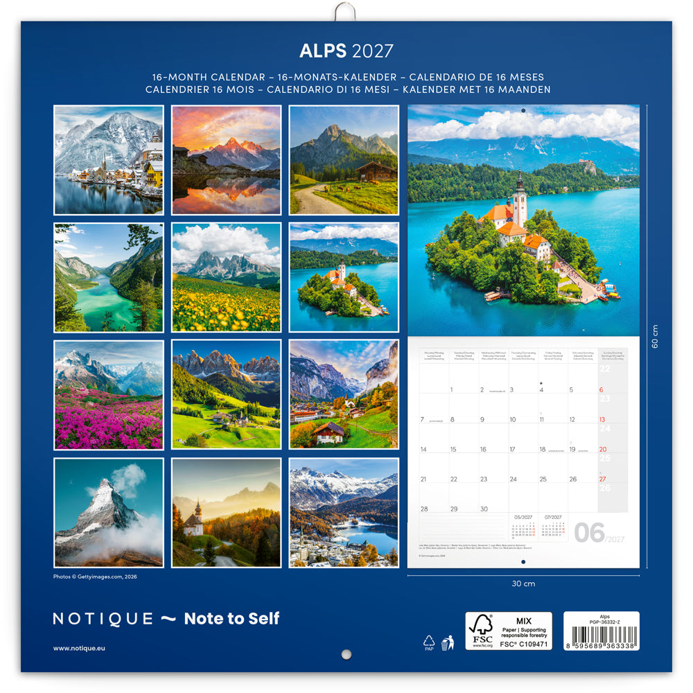 Broschürenkalender Alps 2027, 30 x 30 cm