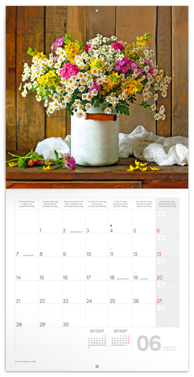 Broschürenkalender Flowers 2027, 30 x 30 cm
