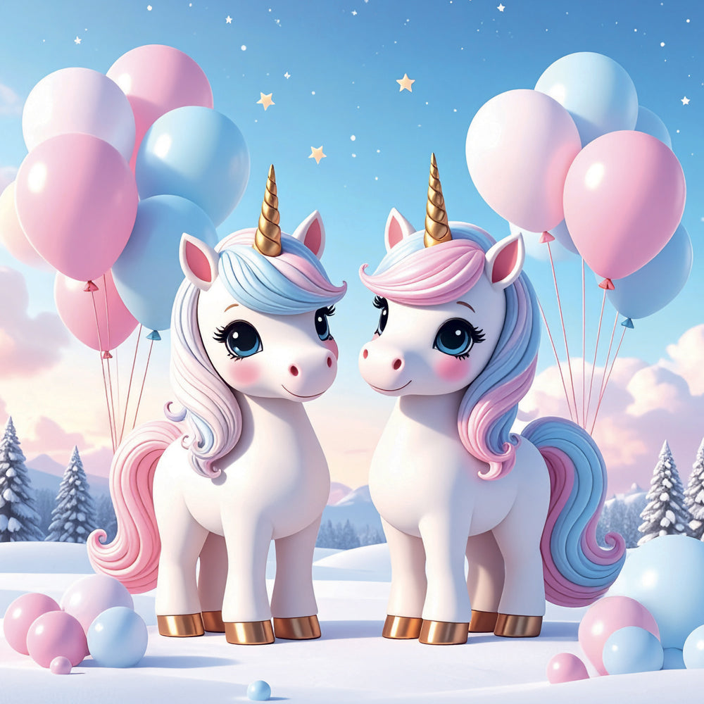 Broschürenkalender Happy Unicorns 2027, 30 x 30 cm