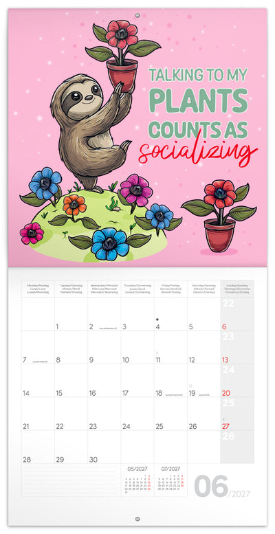 Broschürenkalender Lazy Sloths 2027, 30 x 30 cm