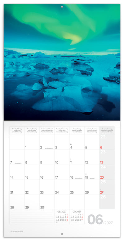 Broschürenkalender Aurora Borealis 2027, 30 x 30 cm