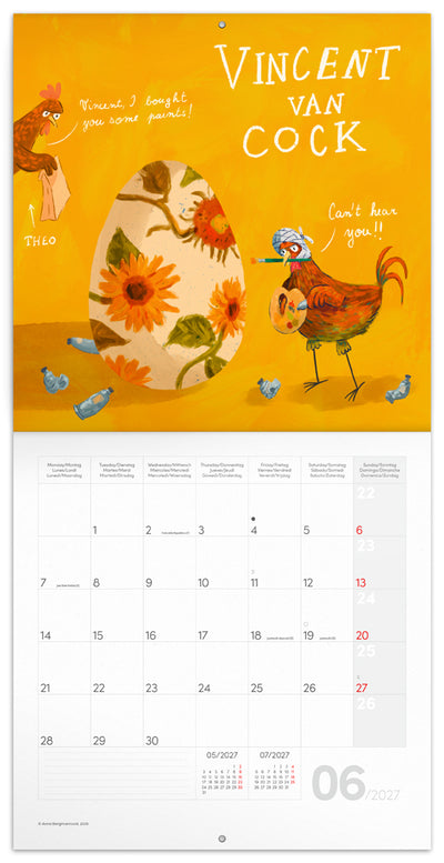 Broschürenkalender Chicken Artists 2027, 30 x 30 cm