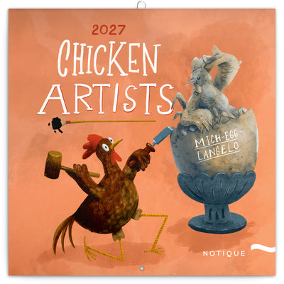 Broschürenkalender Chicken Artists 2027, 30 x 30 cm