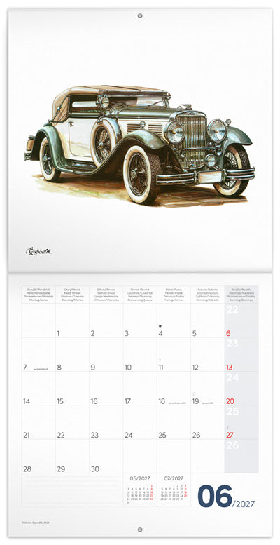 Broschürenkalender Classic Cars – Václav Zapadlík 2027, PLASTIC FREE, 30 x 30 cm