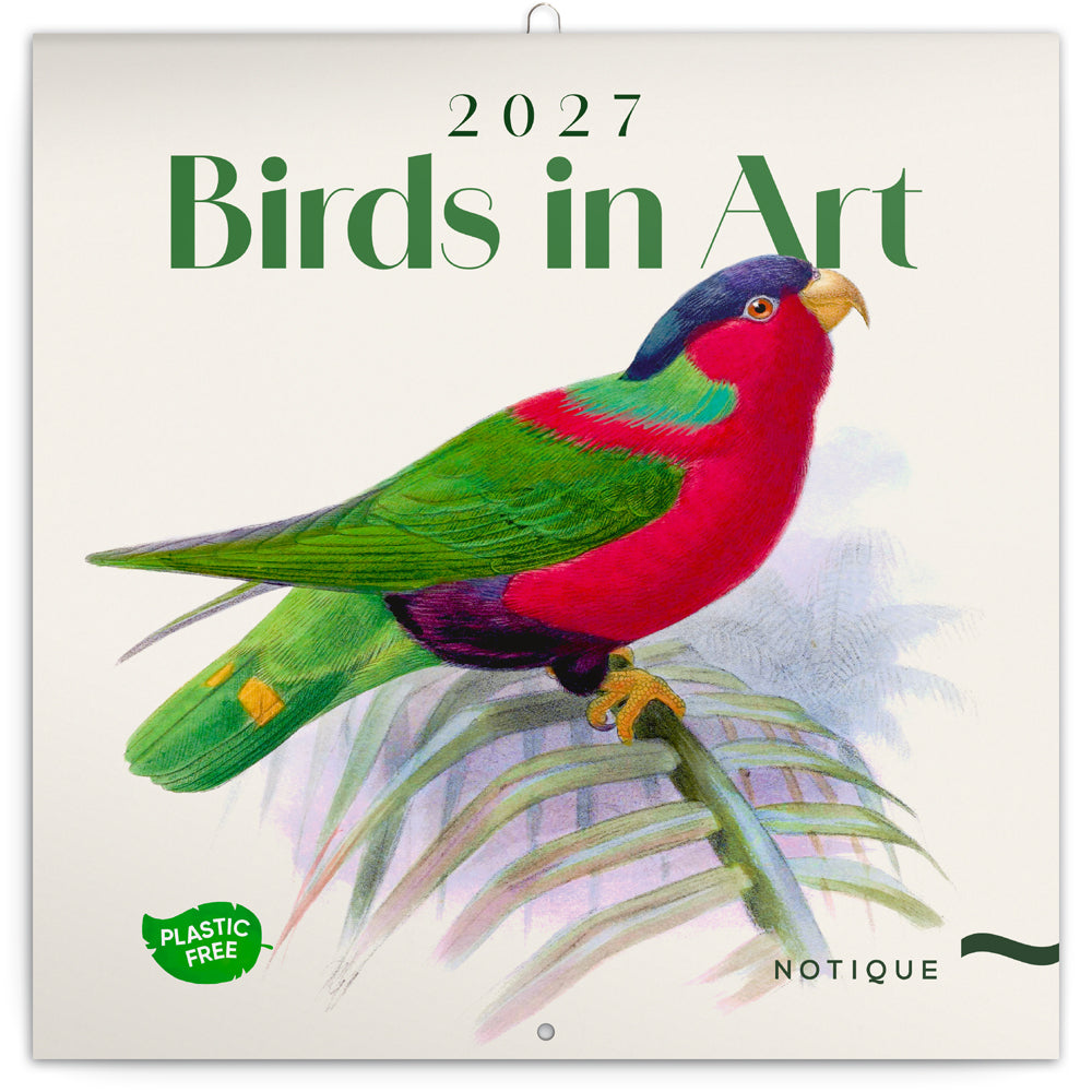 Broschürenkalender Vögel 2027, PLASTIC FREE, 30 x 30 cm