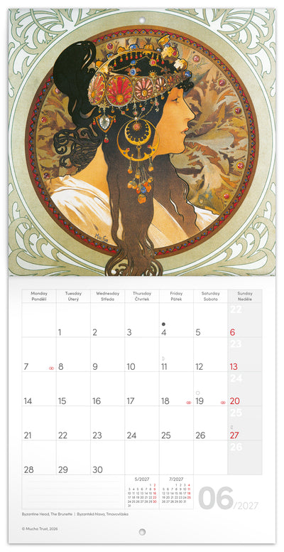 Broschürenkalender Alfons Mucha 2027, 20 x 20 cm