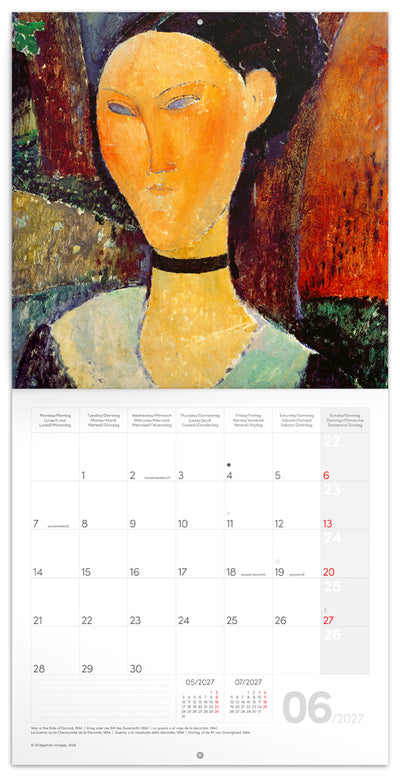 Broschürenkalender Amedeo Modigliani 2027, 30 x 30 cm