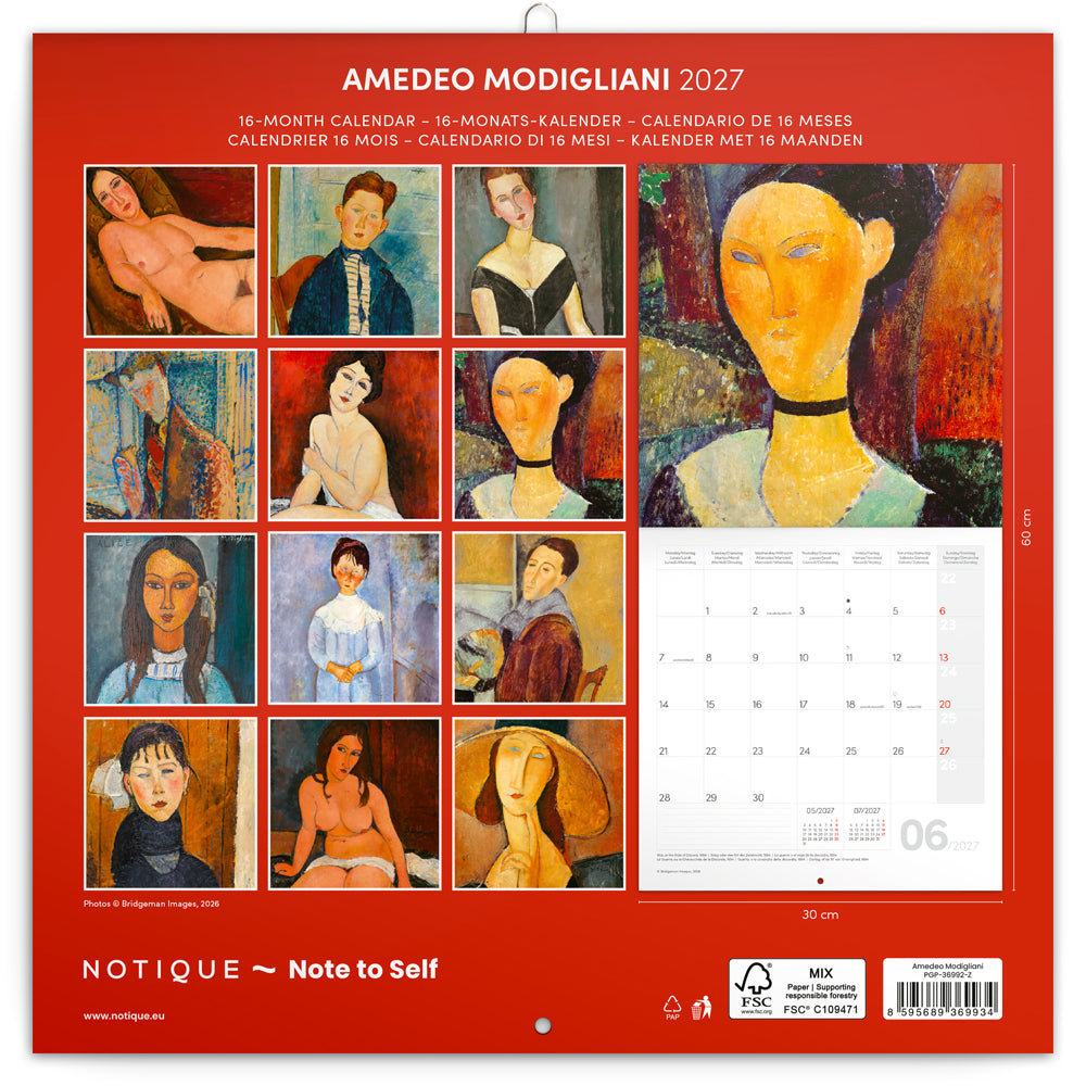 Broschürenkalender Amedeo Modigliani 2027, 30 x 30 cm