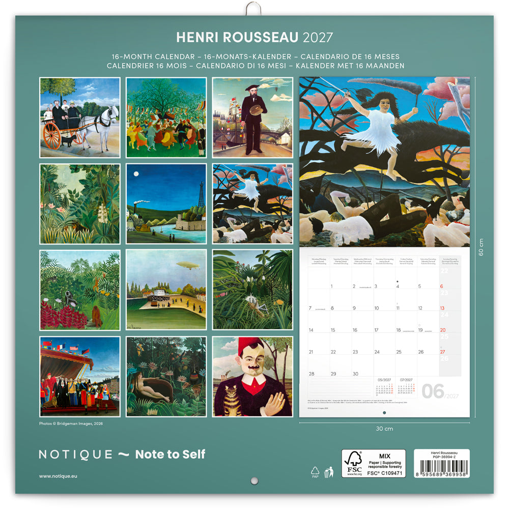 Broschürenkalender Henri Rousseau 2027, 30 x 30 cm
