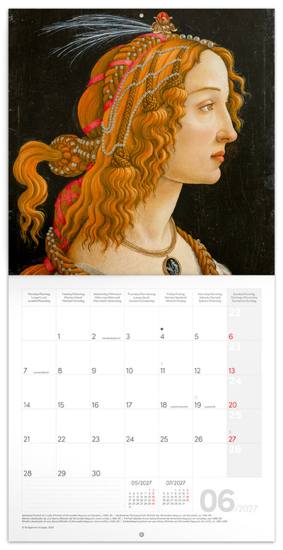Broschürenkalender Sandro Botticelli 2027, 30 x 30 cm