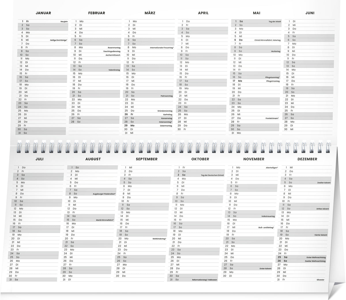 Tischkalender 2027, 33 x 14,5 cm