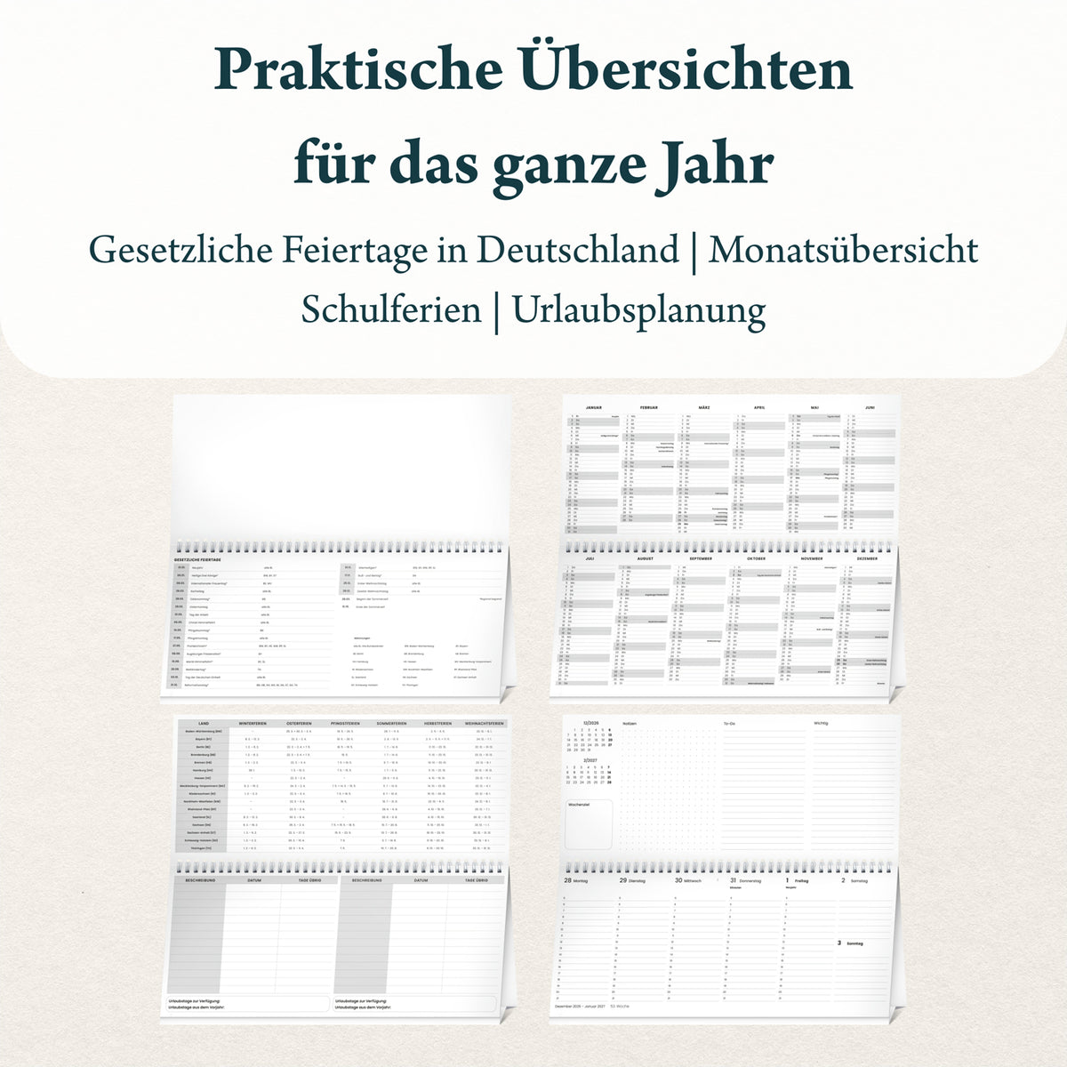 Tischkalender 2027, 33 x 14,5 cm