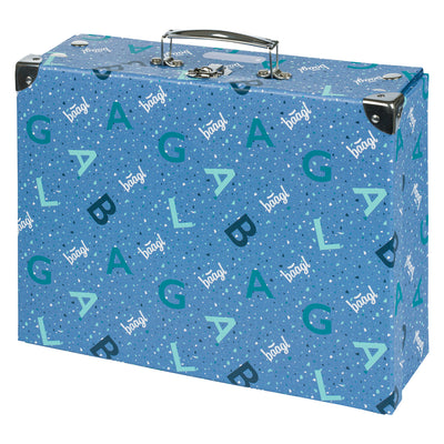 Faltkoffer mit geschmiedeten Ecken Logo Blau