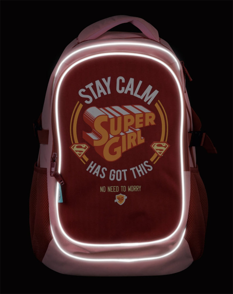 Schulrucksack mit Poncho Supergirl STAY CALM